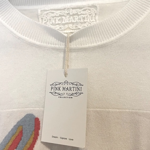 Pink Martini Amor Love White Cozy Sweater Jumper New NWT Medium Sold Out! - Picture 7 of 8